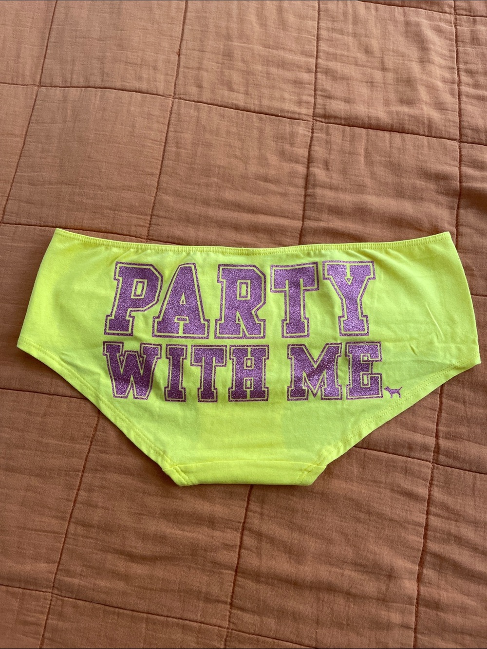 Neon Yellow "Party With Me" Hipster Briefs by PINK Victoria's Secret
